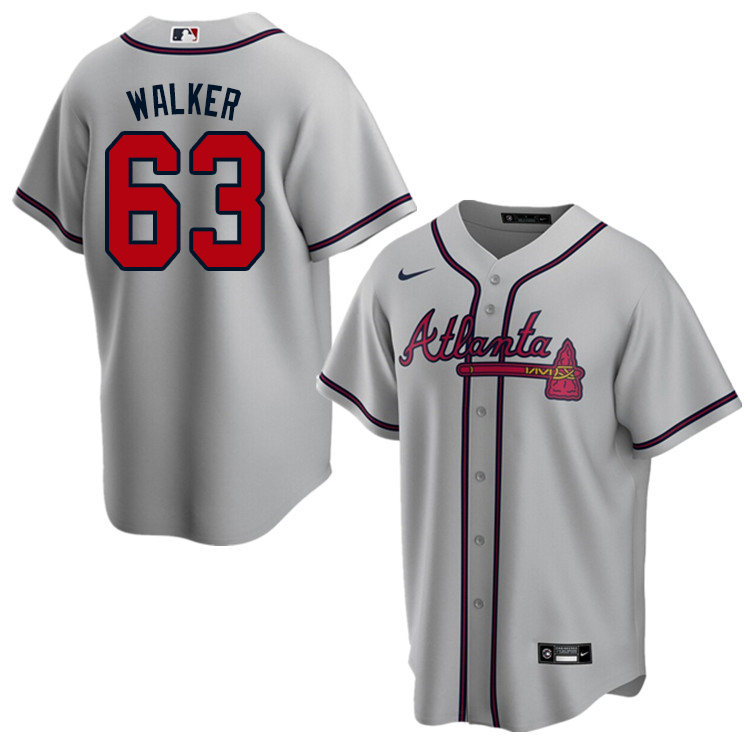 Nike Men #63 Jeremy Walker Atlanta Braves Baseball Jerseys Sale-Gray